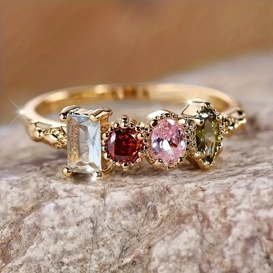 Bague florale vintage en or