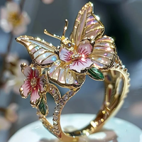 Bague florale Canifis dorée vintage