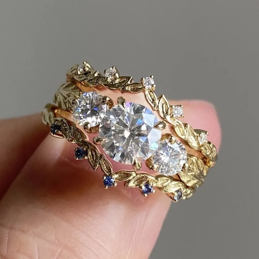 Bague vintage dorée et brillante