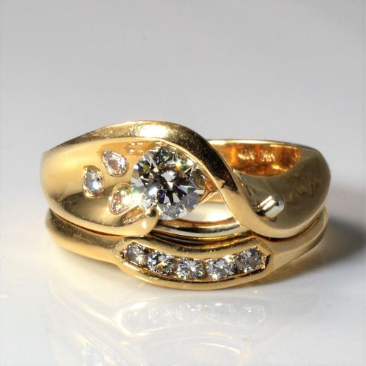 Bague vintage spirale irrégulière en zirconium doré