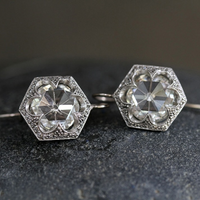 Boucles d'oreilles vintage en cristal brillant