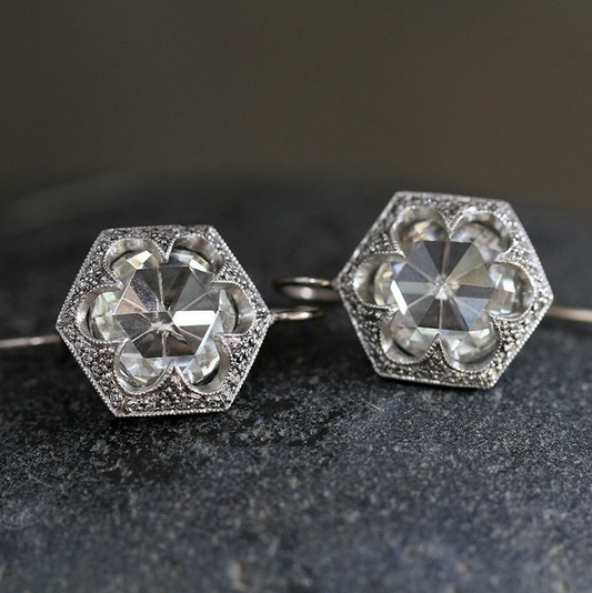 Boucles d'oreilles vintage en cristal brillant