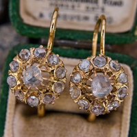 Boucles d'oreilles vintage en cristal rond