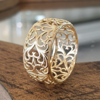 Bague vintage en or creux avec lierre