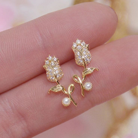 Boucles d'oreilles élégantes en rose brillant
