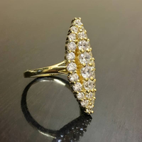 Bague vintage en cristal ovale