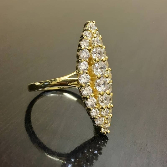 Bague vintage en cristal ovale