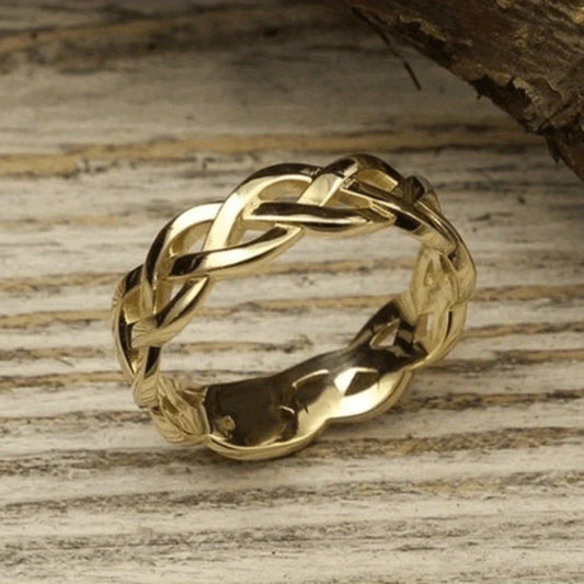 Bague tressée vintage en or