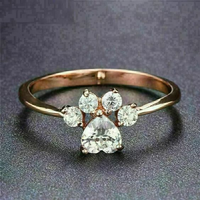Bague vintage en zirconium Paw