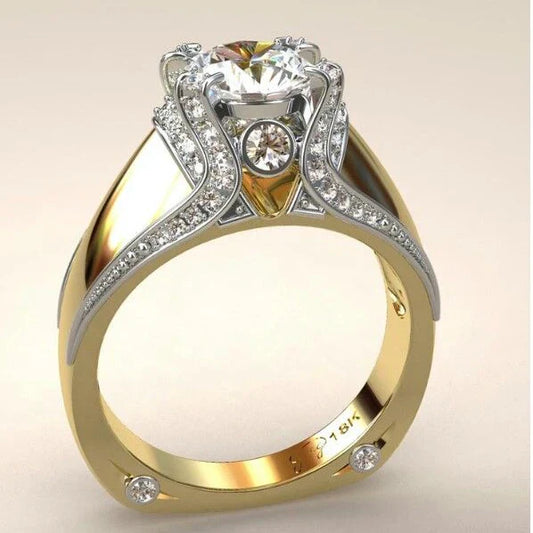 Bague vintage en or brillant