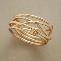 Bague vintage à fils d'or