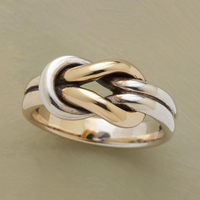 Bague nœud vintage en or et argent