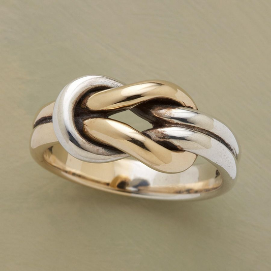 Bague nœud vintage en or et argent