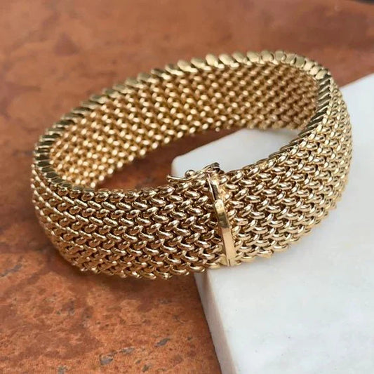 Bracelet vintage en maille d'or