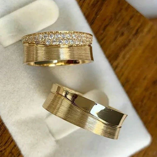 Bague vintage en or et brillante