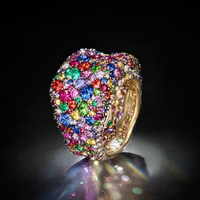 Bague vintage multicolore brillante