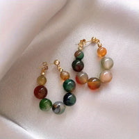 Boucles d'oreilles en pierres colorées