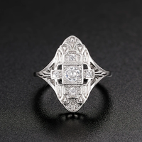 Bague vintage plaquée argent et brillante