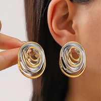 Boucles d'oreilles vintage plaquées or et argent