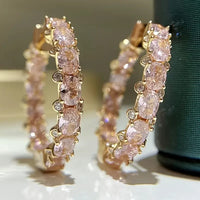 Boucles d'oreilles vintage en forme de rose étincelante