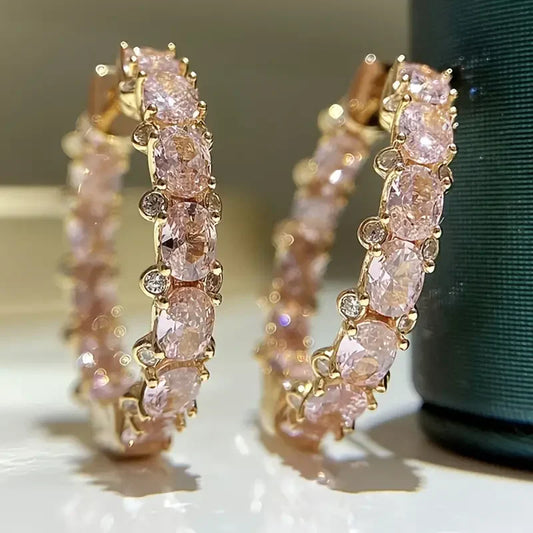 Boucles d'oreilles vintage en forme de rose étincelante