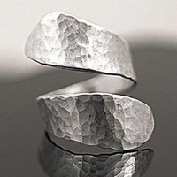 Bague spirale irrégulière en argent