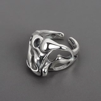 Bague irrégulière en argent plaqué
