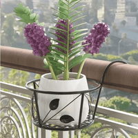 Jardioui 1 Support (29.90€/pc) / Style A / Noir Support de Pot de Fleurs pour balcon