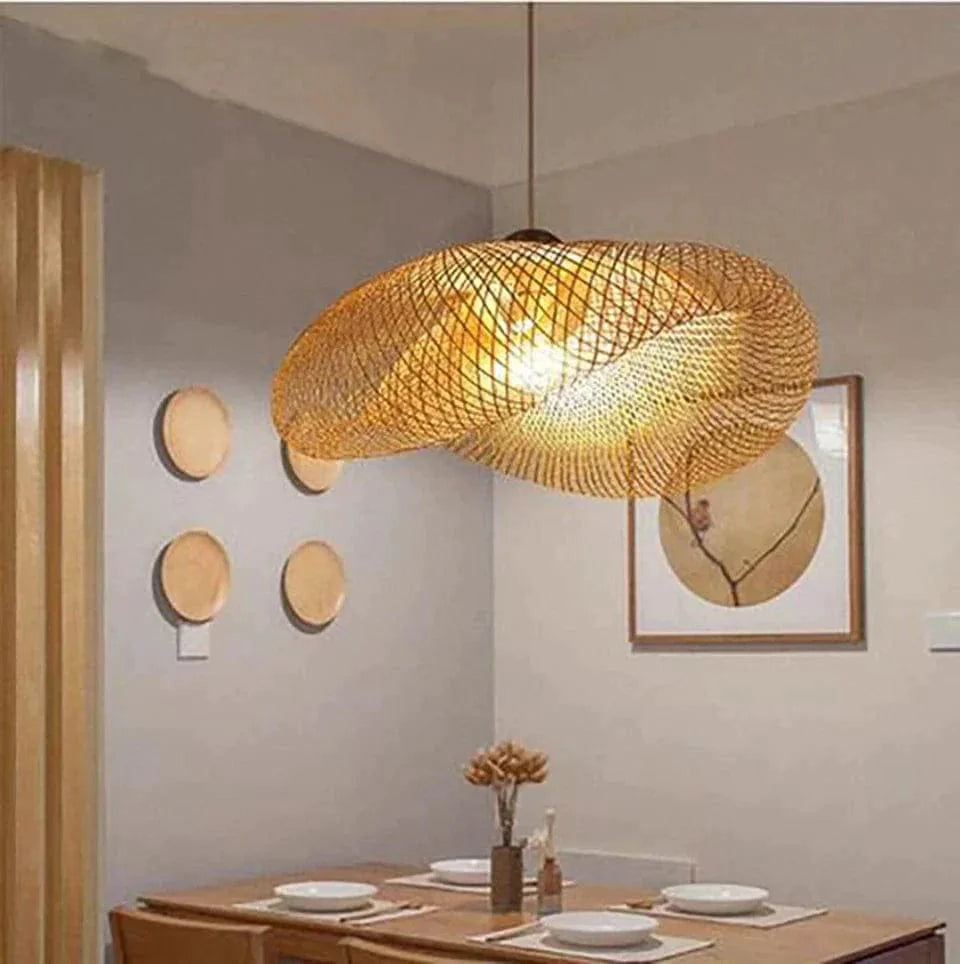 Jardioui A Suspension Luminaire Design en Rotin Charmant