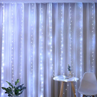Jardioui Blanc / 3mx2m/100LED Guirlande Lumineuse de Rideau Enchanteresse
