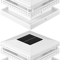 Jardioui Blanc Lumière Solaire Eclatante pour Poteaux (Lot de 2)