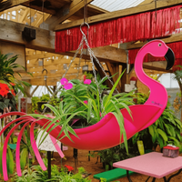 Jardioui Flamant rose Pot de Fleurs Suspendu Animaux Artistiques