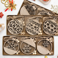 Flocons de Neige en Bois Naturel (pack de 12)