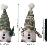 Gnomes de Noël Tricotés Lumineux (Lot de 2 pièces)