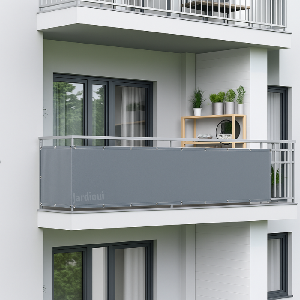Jardioui Gris / 90x300cm Brise-Vue Balcon Imperméable