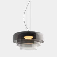 Jardioui Gris / Blanc Froide Lustre LED en Verre Coloré Intemporel