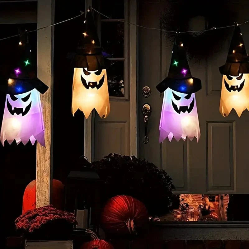 Guirlandes Lumineuses à LED en forme de fantôme (Lot de 4 + 1 offerte)