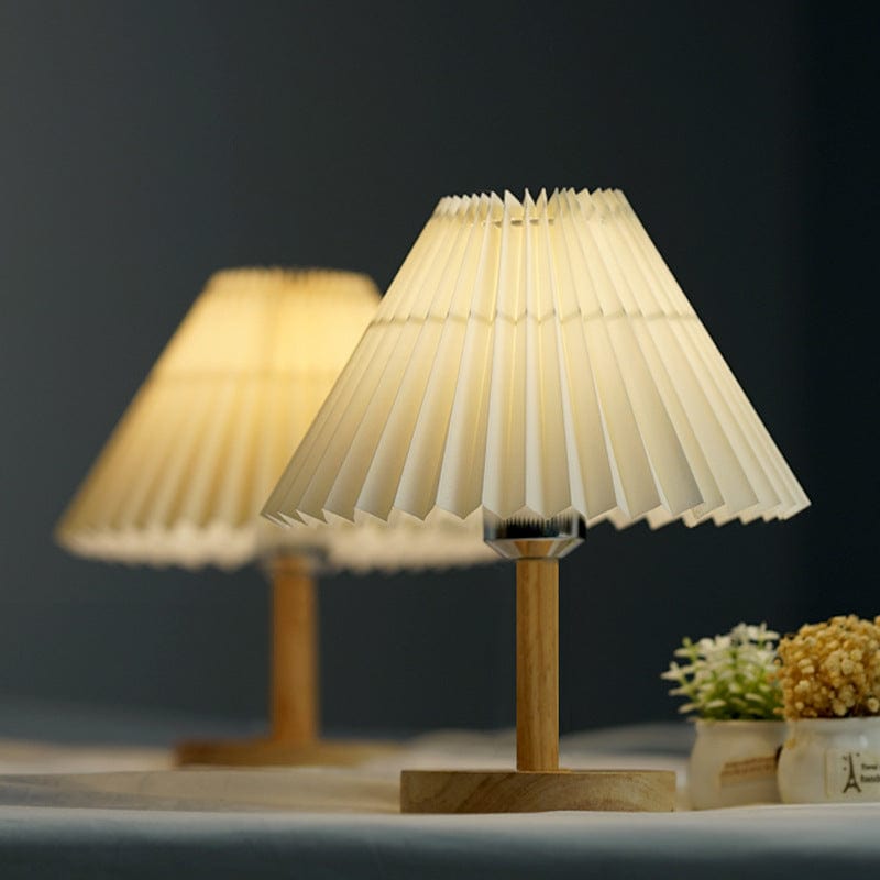 Lampe de Table Tactile Coréenne en Bois Massif