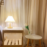 Lampe de Table Tactile Coréenne en Bois Massif