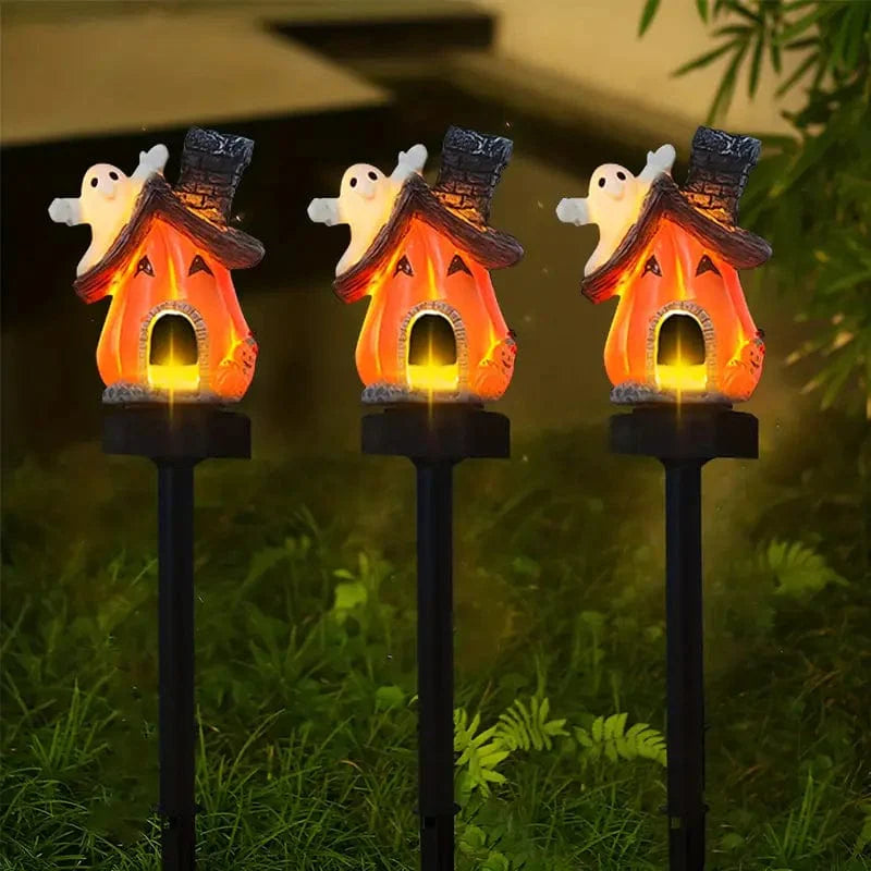 Lampe Solaire Maison-Citrouille Fantaisiste