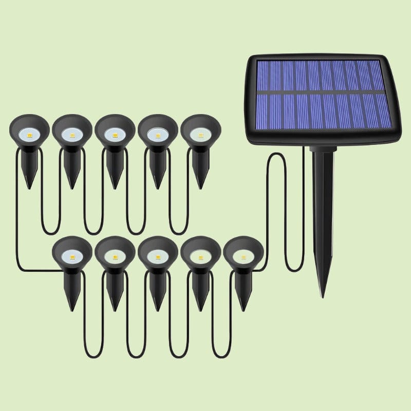 Spots Solaire Extérieur de Pelouse Ultra-Lumineuses (Lot de 8  + 2 Offertes)