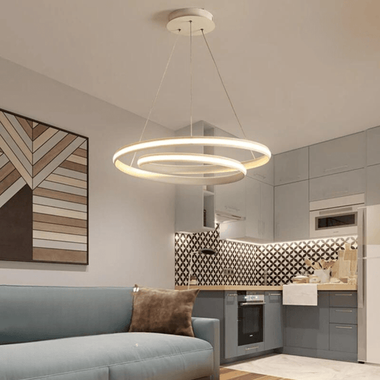 Lustre Salon Design Blanc Minimaliste Circulaire