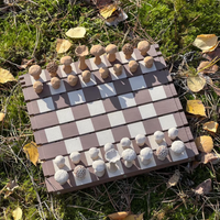 Jardioui Marron et beige Échiquier Champignons Magnétique Fantaisiste