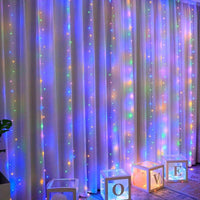 Jardioui Multicolore / 3mx2m/100LED Guirlande Lumineuse de Rideau Enchanteresse