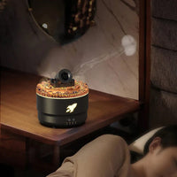 Jardioui Noir Diffuseur Aromatique Lumineux Effet Flamme