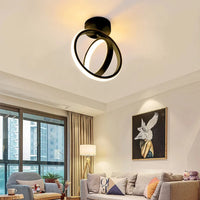 Jardioui Noir Plafonnier LED Design Rotatif Enchevêtré