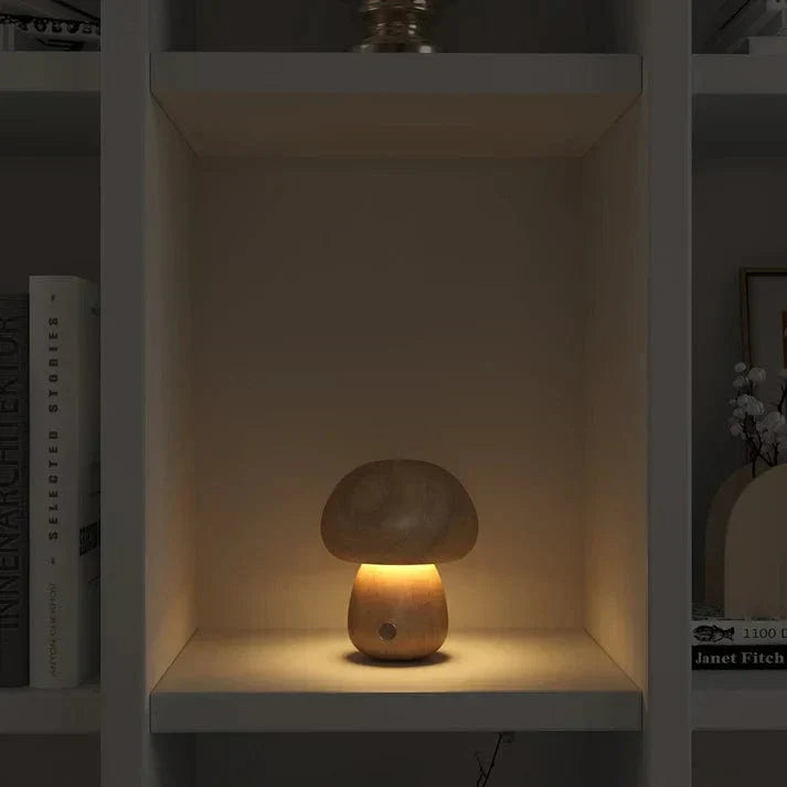 Lampe Fungus en Bois Naturel