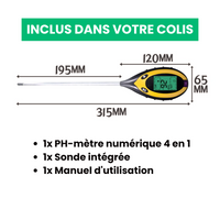 PH-mètre de Sol Numérique Multifonction 4 en 1