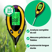 PH-mètre de Sol Numérique Multifonction 4 en 1
