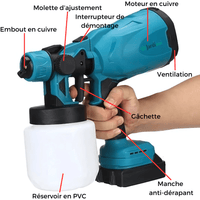 Pistolet à Peinture Électrique Sans Fil Portatif Magique (+Batterie Offerte)